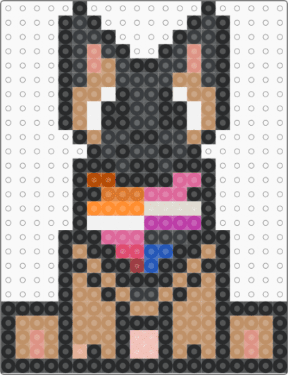 Genderfluid Lesbian German Shepard!! (Requested by lunastardust!) - beige, black, charm, dog, gay, genderfluid, genderfluid lesbian, german shepard, lesbian, perler, tan