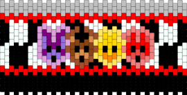 FNaF Cuff 🐰🐻🐔🦊 - fnaf,five nights at freddys,horror,video game,cuff,checkered,red,black