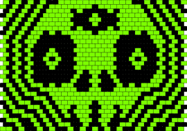 !REMIXED! bag panel - skull,trippy,stripes,spooky,panel,bag,eyes,hypnotic,black,green