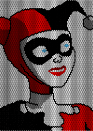 Harley - harley quinn,batman,joker,character,portrait,jester,dc,comic,suicide squad,white,red,black