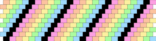 Diagonally striped even peyote - beige,teal,colorful,even peyote,glow in the dark,stripe,how do you even tag kandi,neon,rainbow