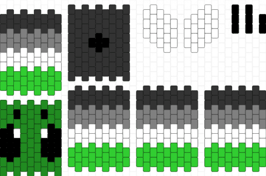 Minecraft bee (Aro) - gray, green