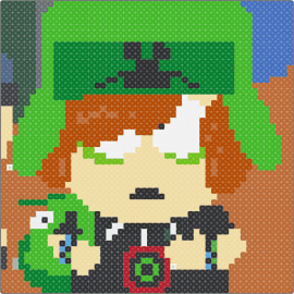 big scene kyle perler X3 - kyle broflovski,south park,emo,scene,character,animation,tv show,green,orange,tan