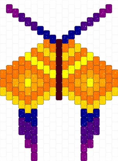 Day Night Moth - purple,orange,yellow