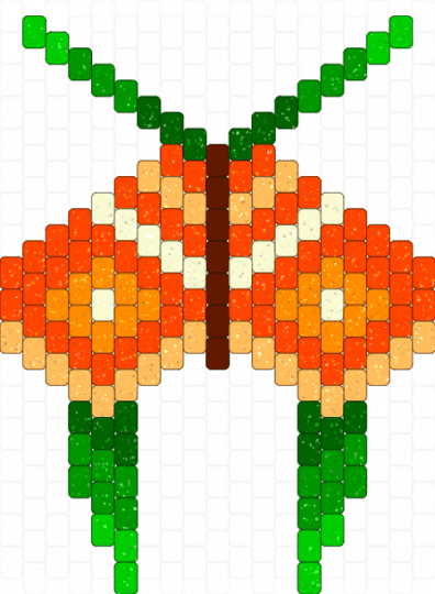 Orange Moth - green,red,orange