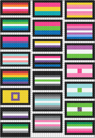 tiny gays 1 - pride,flags,charms,community,support,simple,colorful,pink,green,yellow