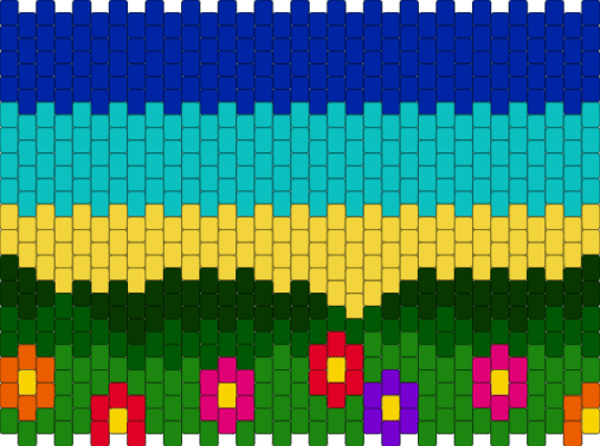 Dawn - teal,yellow,green,purple