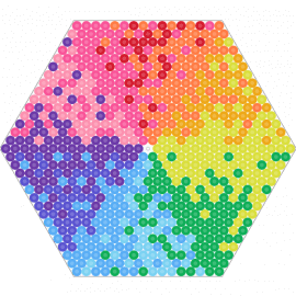 rainbow hexagon - hexagon,colorful,random,gradient,yellow,purple,pink