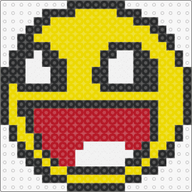 Amazing face perler (big) - epic face,smiley,roblox,emoji,video game,mouth,yellow,red