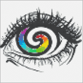 Rainbow eye - eye,spiral,swirl,colorful,black,white