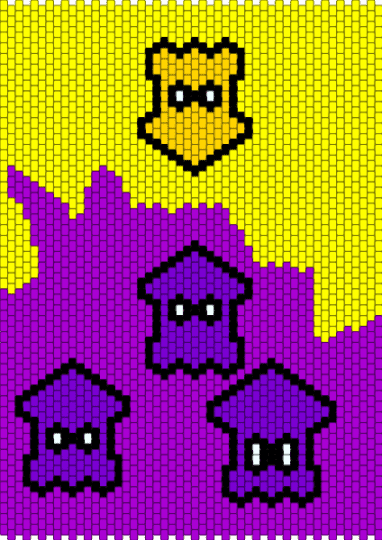 Splatoon turf war panel - yellow,purple,game,splatoon,turf war,squid,ink,splat,nintendo