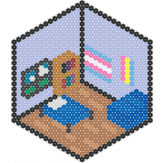 Cool room pearler - pink,tan,blue,cotdillusion