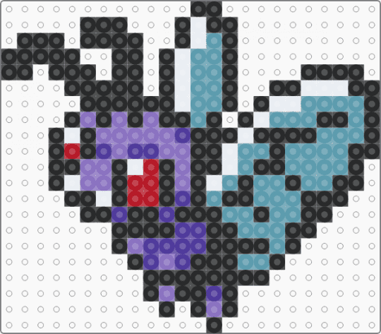 Butterfree small perler - black, bug type, butterfree, gen 1, pokemon, teal