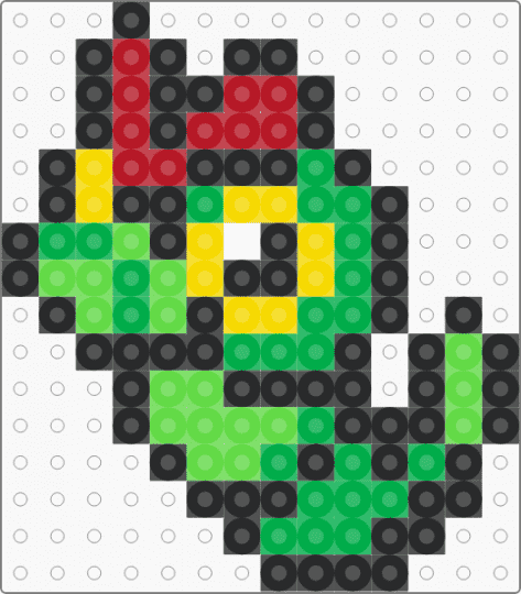 Caterpie small perler - black, green