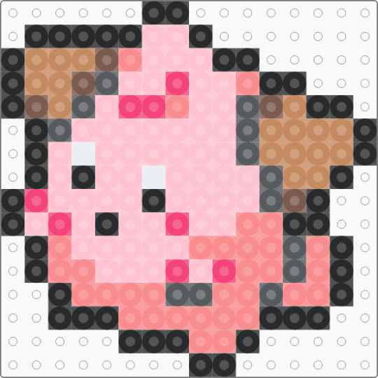 Cleffa perler - cleffa, pink, pokemon, red, small perler