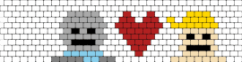 Wallter and Mark regretevator - wallter,mark,regretevator,heart,roblox,video game,cuff,white,red,gray,yellow