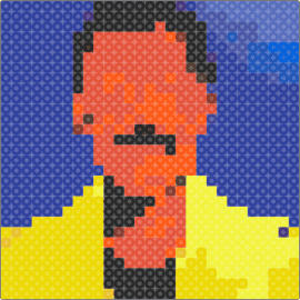 test - lionel richie,portrait,silhouette,panel,blue,orange,yellow