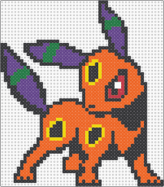 Umbreon Orange and Purple - black,purple,orange