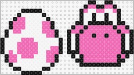 SuperMario-PinkEgg&Yoshi - yoshi,egg,mario,nintendo,spots,character,video game,white,pink