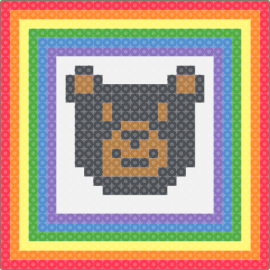 Bear Supports Gay Rights - bear,gay,pride,square,rainbow,animal,colorful,red,yellow,gray,brown