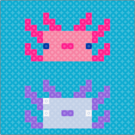 Axolotls wip - axolotls,amphibians,animals,cute,simple,underwater,pink,purple,teal