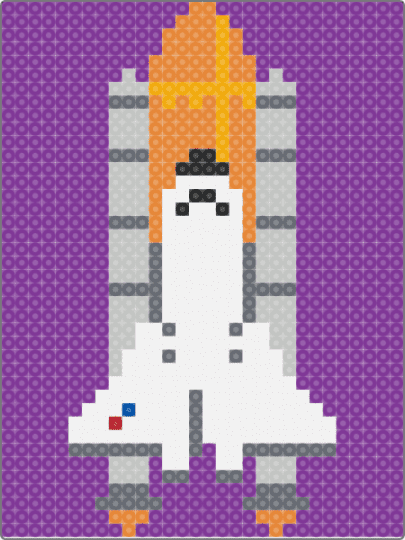 space shuttle perler - pink