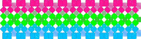 Polysexual X Base - green,light blue,pink