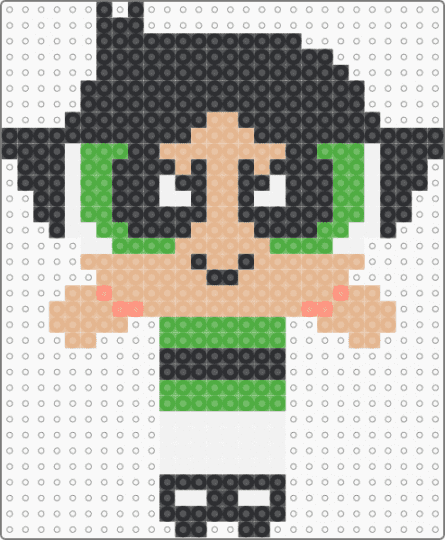 Buttercup (2016) - black,beige,green,powerpuffgirls,cartoon,character,beadpattern,superhero