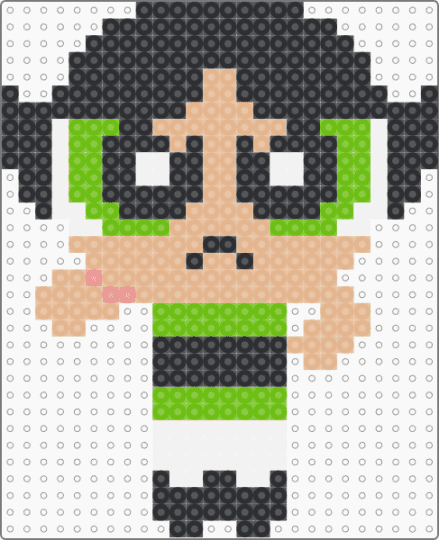 Buttercup (remake) - beige,green,powerpuffgirls,cartoon,character,beadpattern,superhero