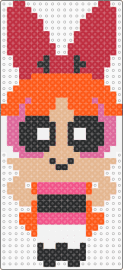 Blossom - blossom,powerpuff girls,superhero,character,cartoon,tv show,red,orange,pink,tan