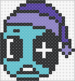 e - astro,dandys world,character,head,video game,teal,purple,black