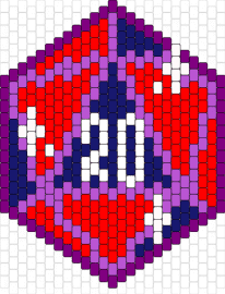 D20 - d20,dice,gaming,geometric,dnd,red,purple