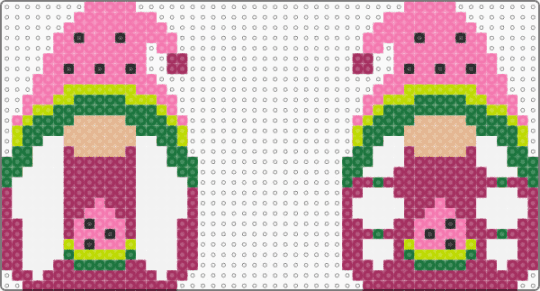 Watermelon Gnomes - chibi, cute, garden, garden gnome, gnome, green, pink, watermelon