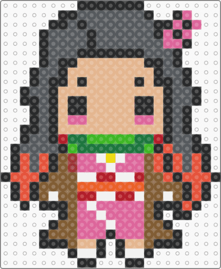 Demon Slayer - Nezuko Kamado - beige, colorful, gray, red