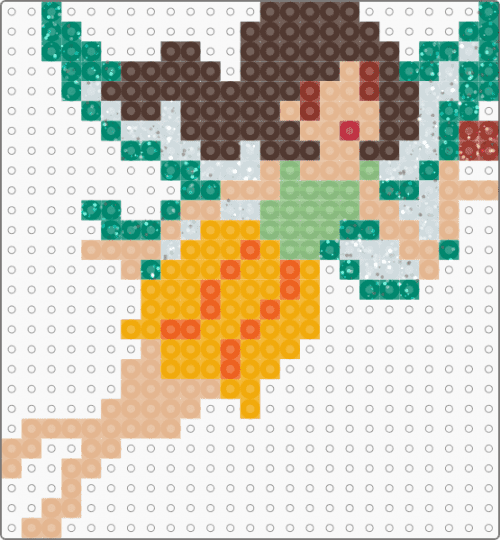 Fairy 1 - beige, brown, fairy, orange, teal
