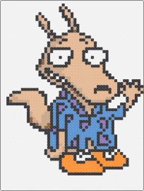 Rocko - rocko,rockos modern life,character,cartoon,tv show,tan,blue,orange