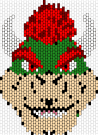 Bowser - bowser,mario,nintendo,villain,character,head,red,green,tan