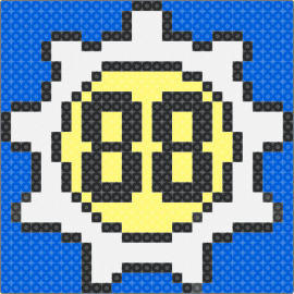 Vault 88 - vault 88,fallout,logo,cog,gear,number,video game,white,blue,yellow