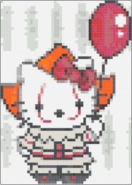 hellokittu - pennywise,hello kitty,mashup,sanrio,it,horror,character,balloon,red,white,orange