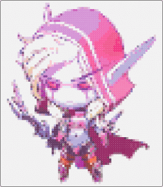 Sylvanas - sylvanas windrunner,wow,world of warcraft,character,chibi,kawaii,gaming,pink,white