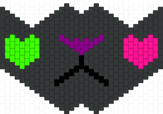gl0wst1ck - black, green, pink