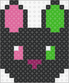 glowstick - fursona,bunny,cat,neon,scene,black,green,pink