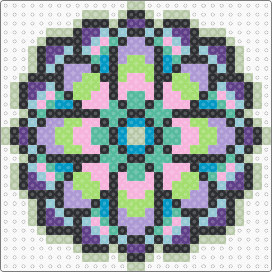 Flower Remix - beige,light blue,pink,flower,geometric