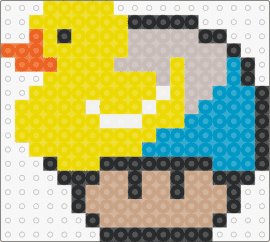 Mario mushroom Duck - ducky,mushroom,mario,animal,yellow,teal,tan