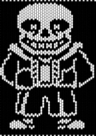 Sans Flat Panel - sans,undertale,character,video game,panel,silhouette,skeleton,black,white