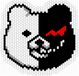Monokuma Flat Panel - monokuma,danganronpa,white,gray,red