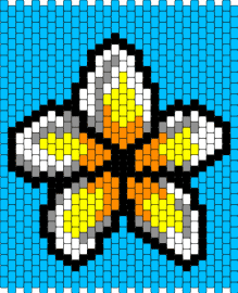 Plumeria Flat Panel - plumeria,frangipani,flower,bloom,spring,panel,nature,yellow,orange,light blue,gray