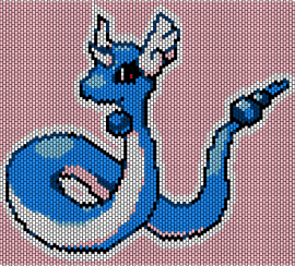 Dragonair Flat Panel - dragonair,pokemon,character,gaming,panel,blue,pink