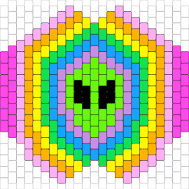 Alien mask - alien,geometric,bright,neon,trippy,colorful,mask,pink,green