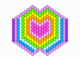 Rainbow heart - heart,geometric,bright,neon,trippy,colorful,mask,pink